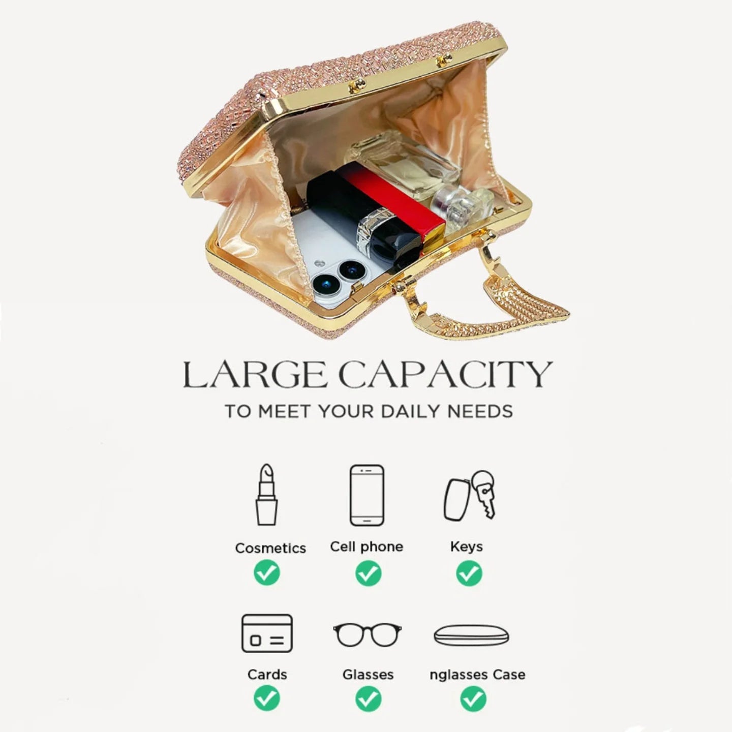 Luxury Shiny Diamond Studded V Letter Evening Dress Bag for Women Brand Rhinestones Handbags Elegant Cheongsam Bag Wedding Purse