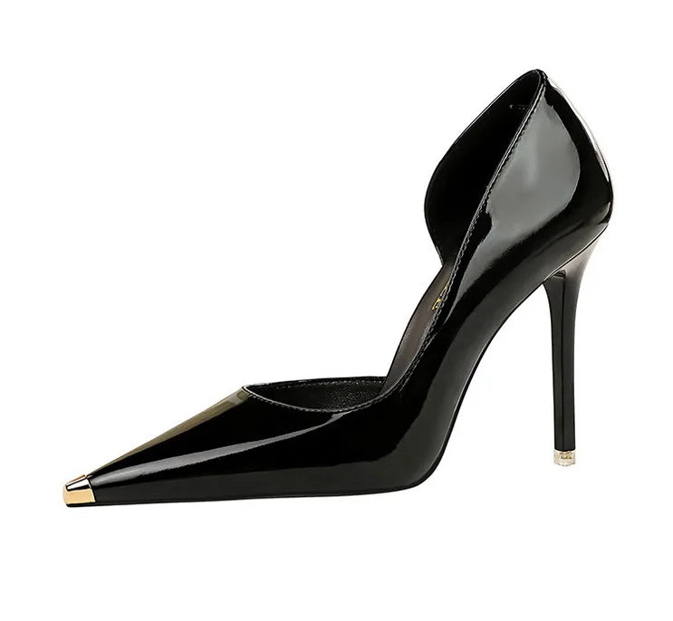 Pointed Toe Patent Leather Stiletto Pumps for Women