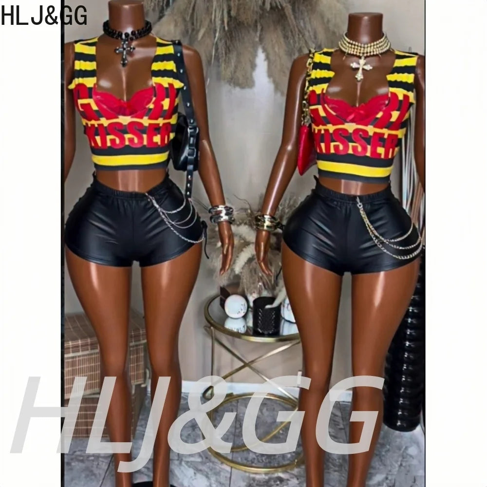 Yellow Stripe Letter Tank and Shorts Set