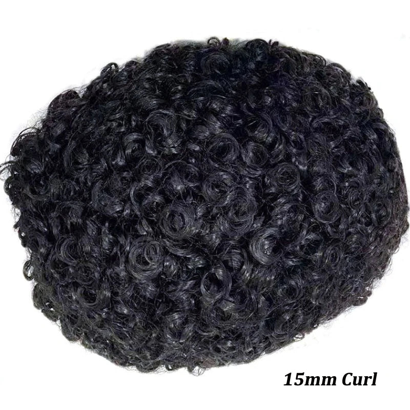 Natural Curly Remy Indian Human Hair Toupee for Women