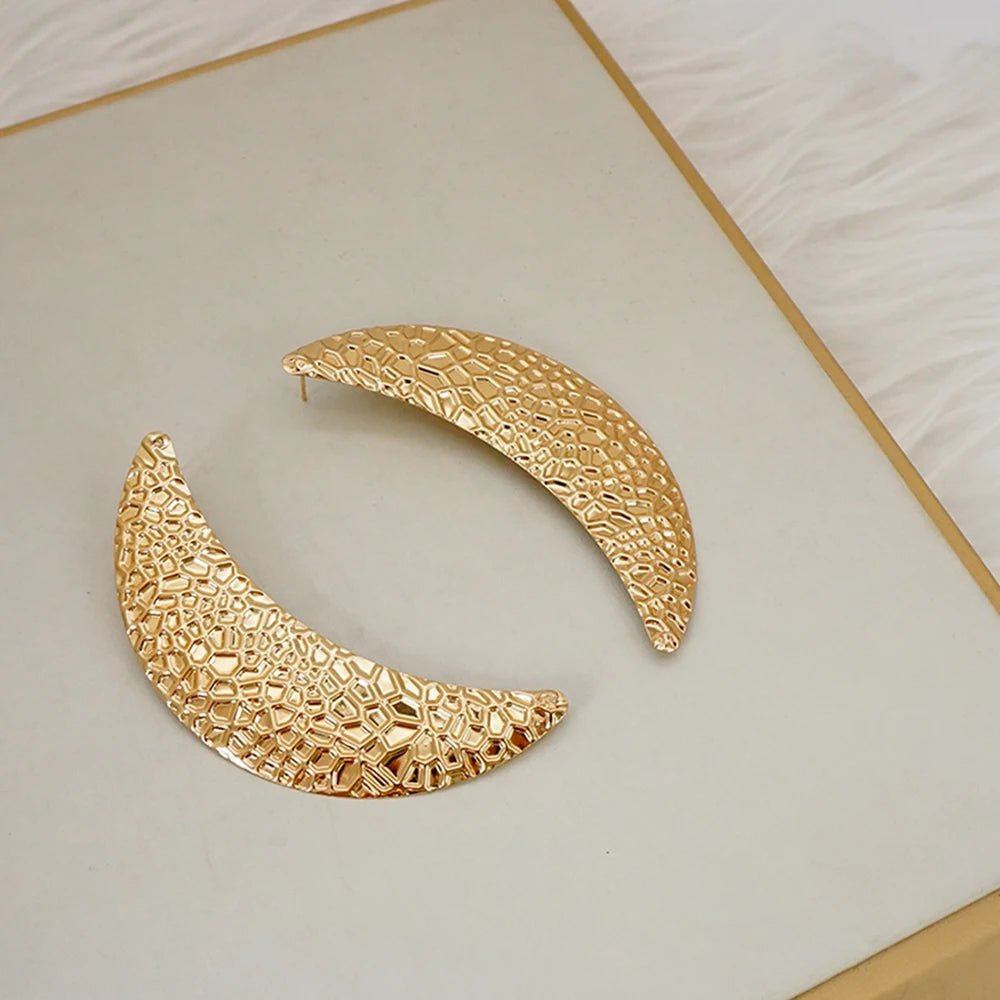 Fashion Jewelry Big Gold Color Round Geometric Earrings Dangle Drop Earrings For Women African Wedding Party Gifts