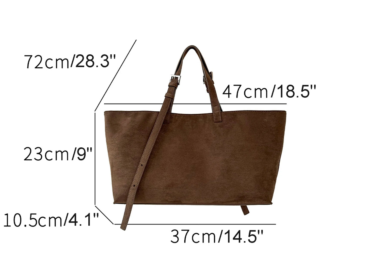 Large Capacity PU Leather Casual Soft Tote Bag for Women