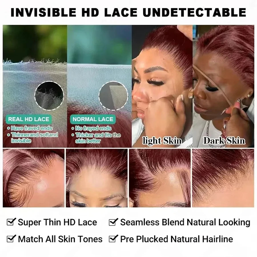 Highlight Wig Human Hair 13x6 HD Lace Frontal Wig 36 Inch Long 5x5 6x6 7x7 HD Lace Closure Wigs Skinlike 100% Real HD Lace Wigs