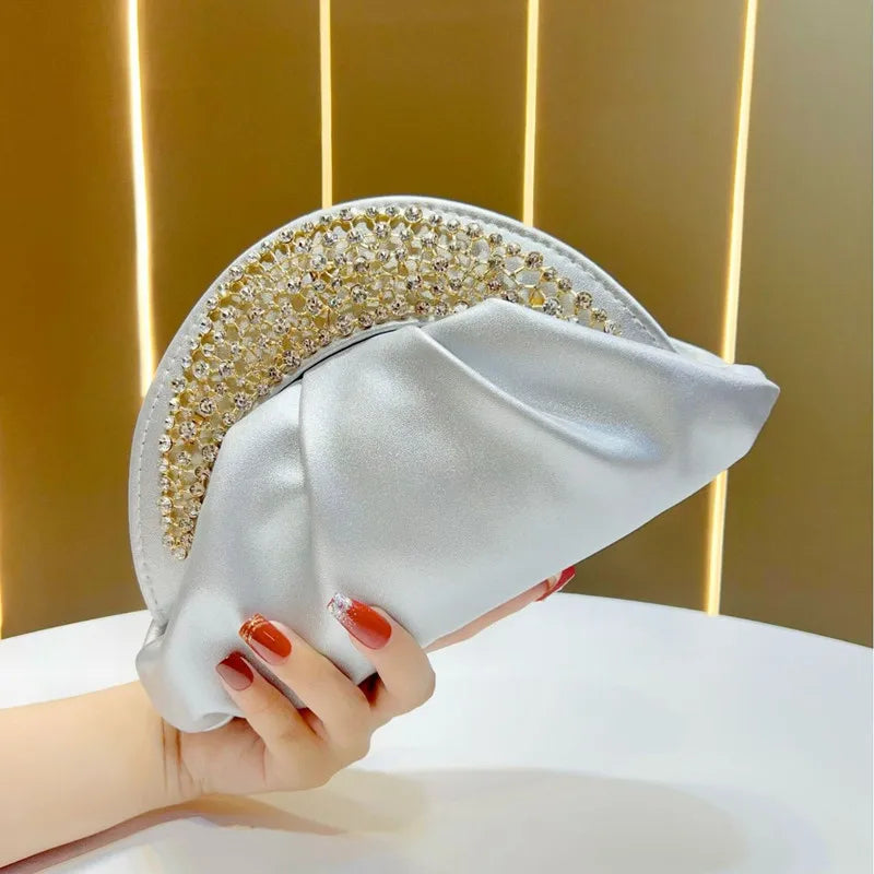 Sequined Chain Clutch Handbag