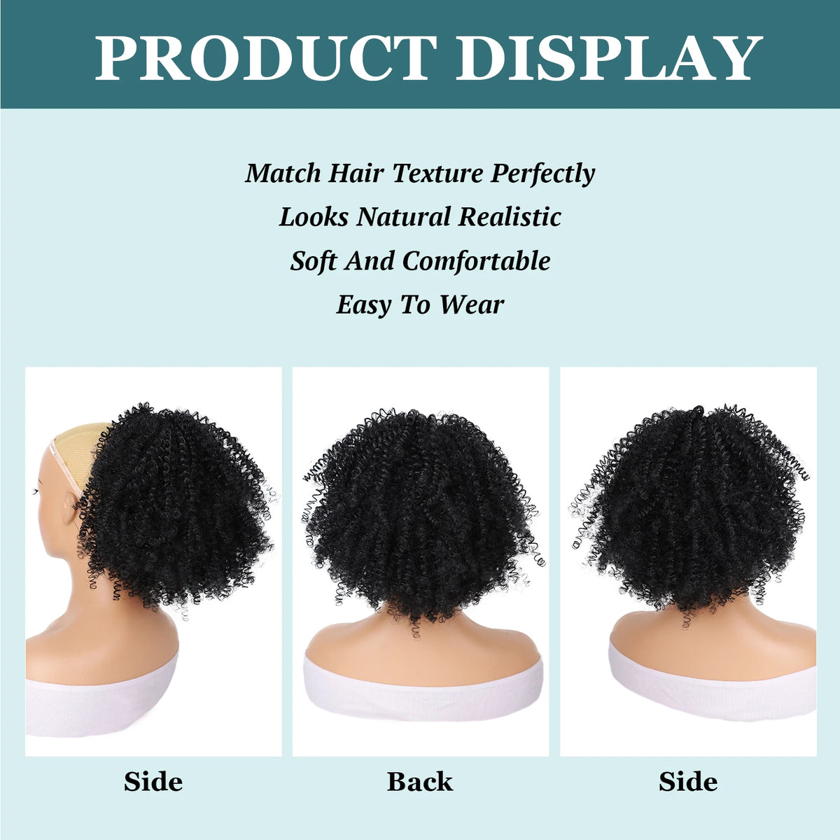 Premium Clip In Curly Afro Puff Hairpiece for Women