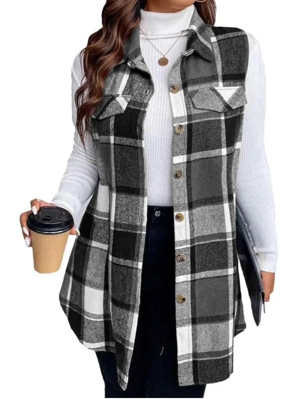 Plaid Sleeveless Shirt