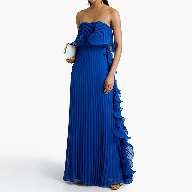 Elegant Summer Off Shoulder Strapless Maxi Dress for Women
