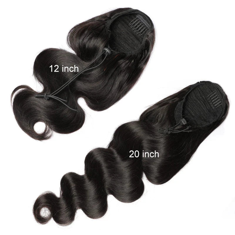Body Wave Human Hair Drawstring Ponytail for Women