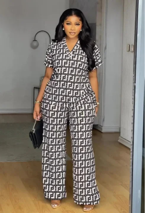 Printed Summer Two-Piece Pants Set