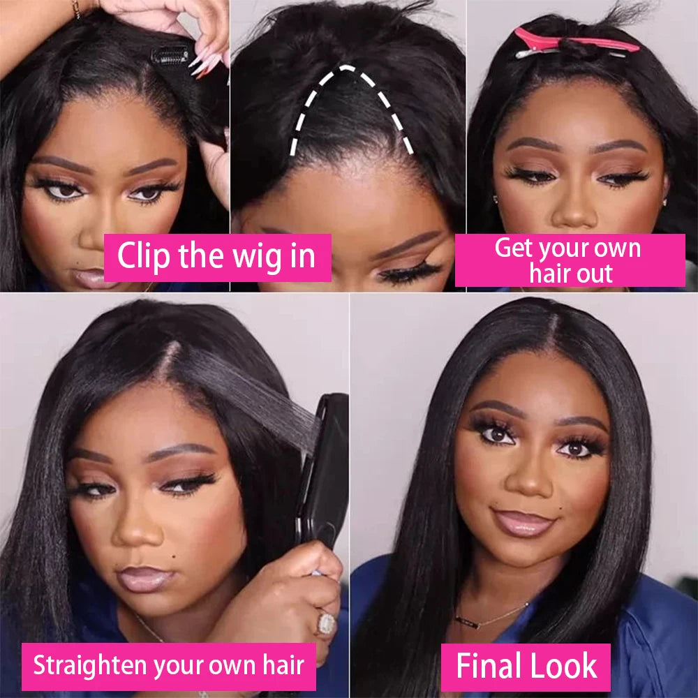 V Part Glueless Body Wave Brazilian Human Hair Wig For Women