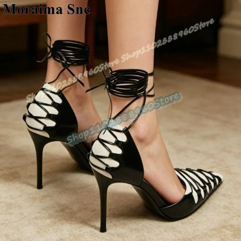 Fashionable Strappy Cross Tie Pointed Toe High Heel Sandals For Women