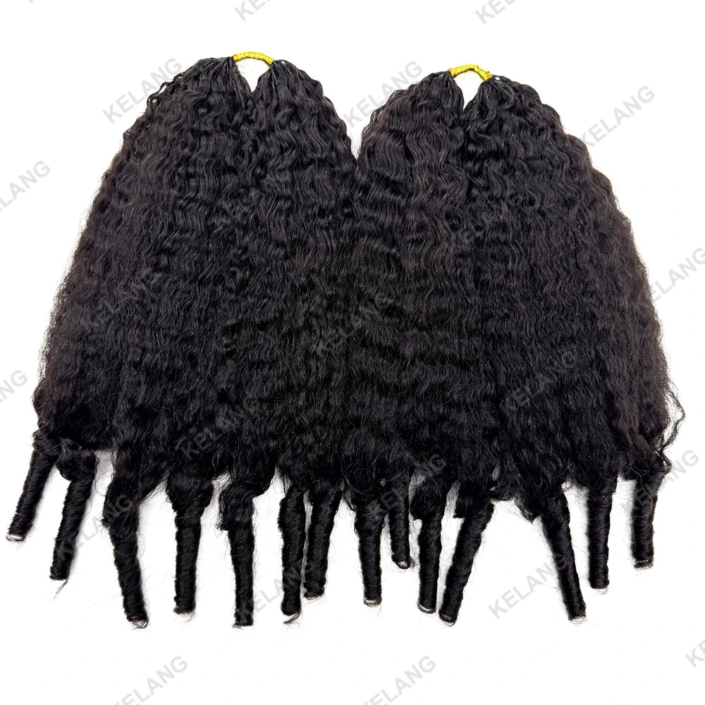 Kinky Straight Crochet Human Hair Extensions for Women