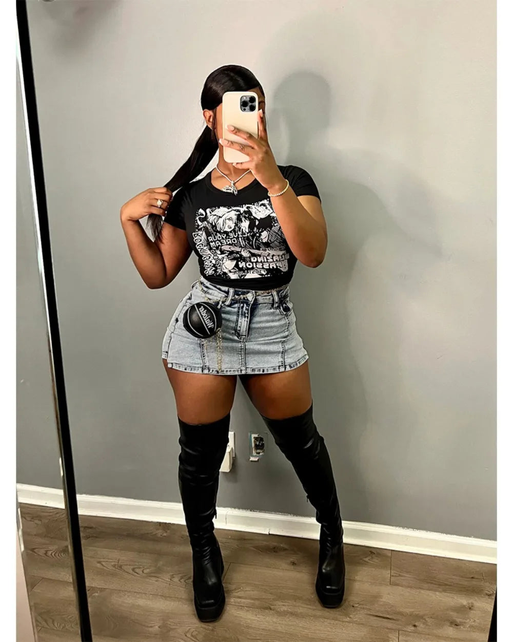 FAGADOER Y2k Denim Shorts Women Pleated Skirt Shorts Summer Stretchy Casual Shorts Retro 90s Fashion Streetwear Short Pants