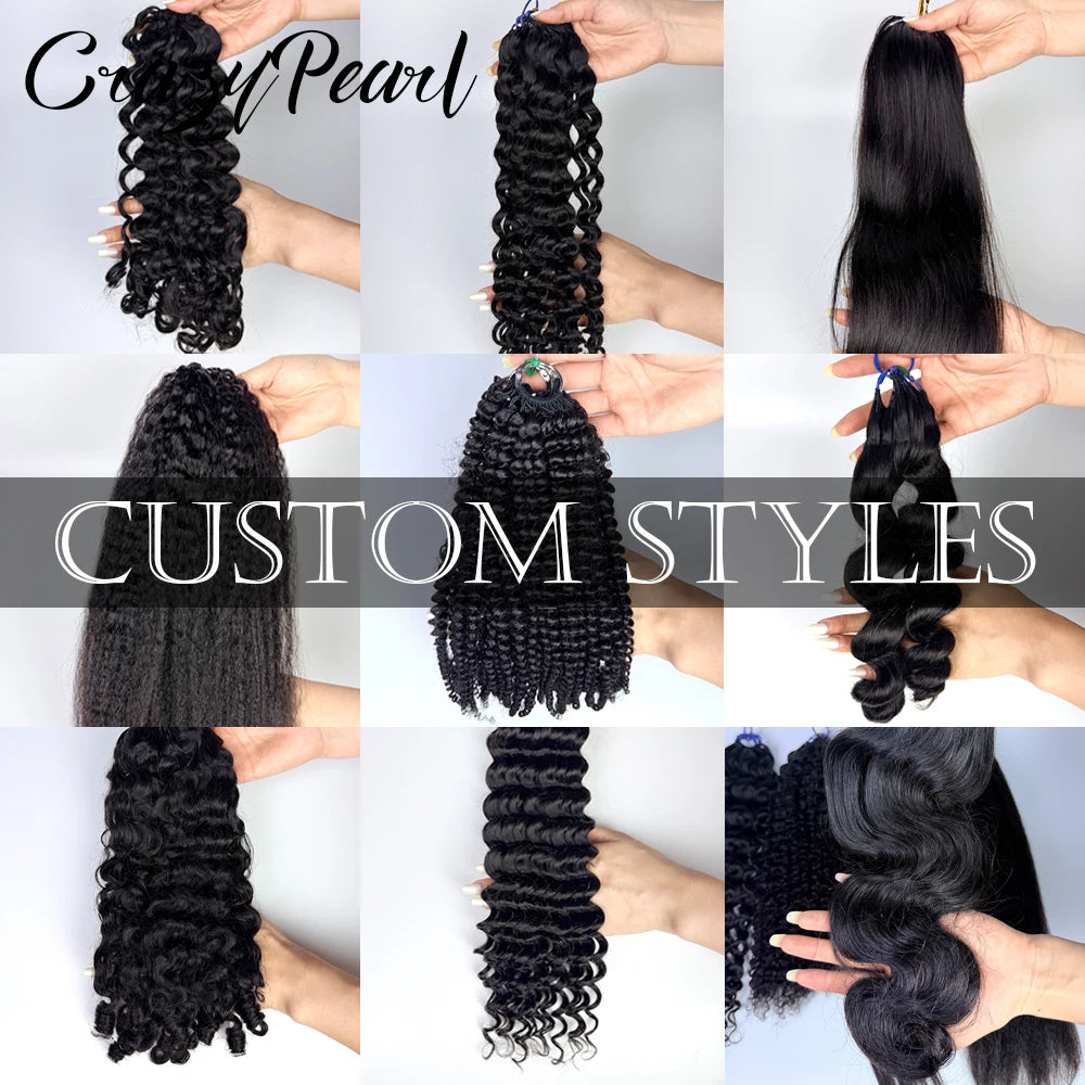Burmese Curly Crochet Human Hair Extensions for Women