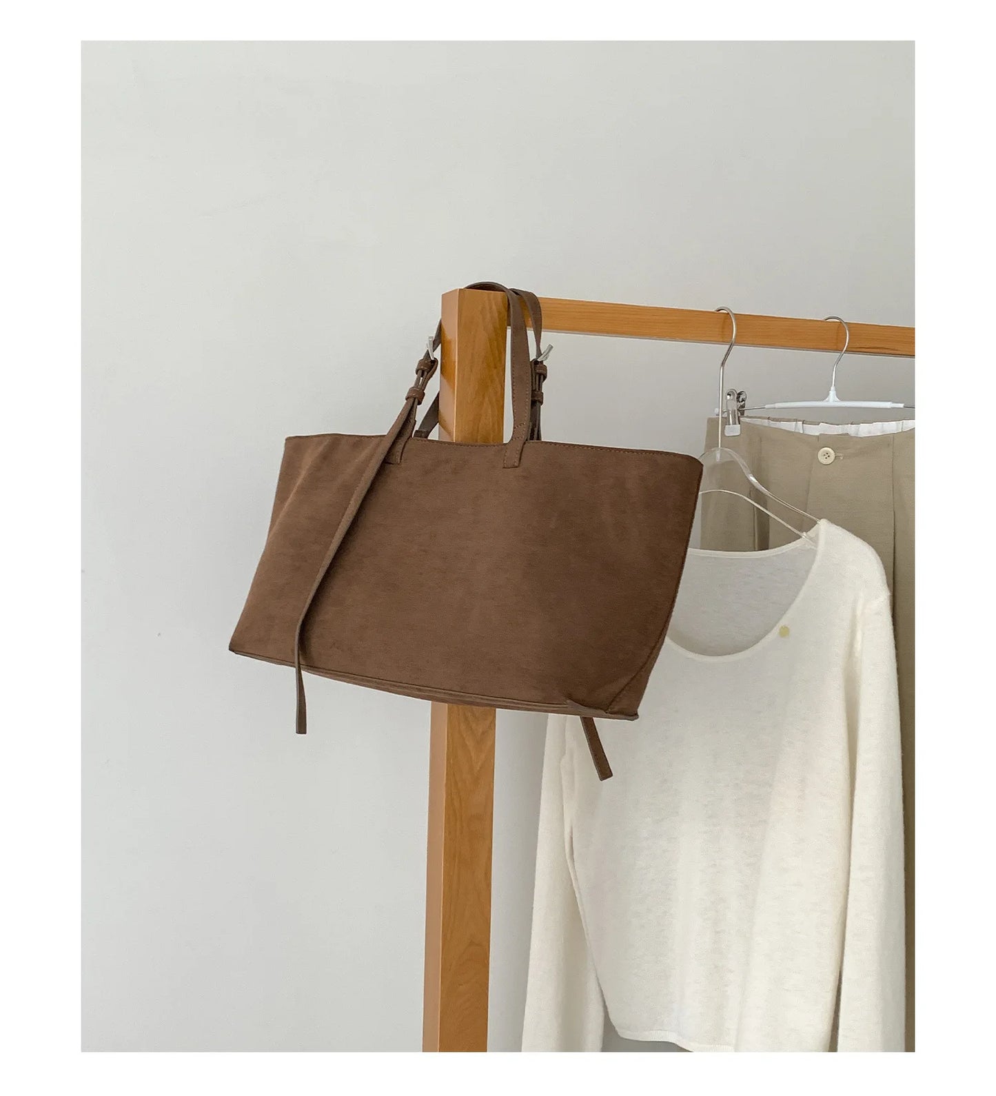 Large Capacity PU Leather Casual Soft Tote Bag for Women