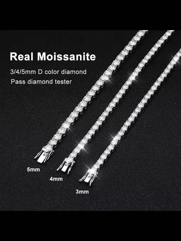 Elegant Round Cut Moissanite Tennis Bracelet For Women