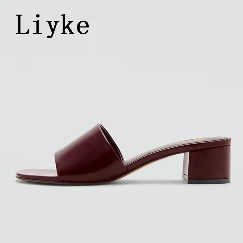 Premium Soft Leather Comfort Flat Slides for Women