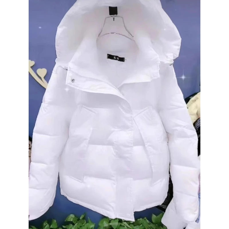 Soft Hooded Cotton Padded Loose Winter Jacket for Women