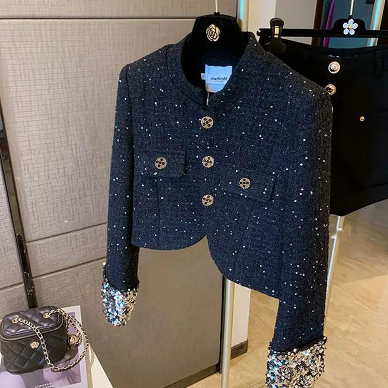 Elegant Single Breasted Cotton Blend Jacket For Women