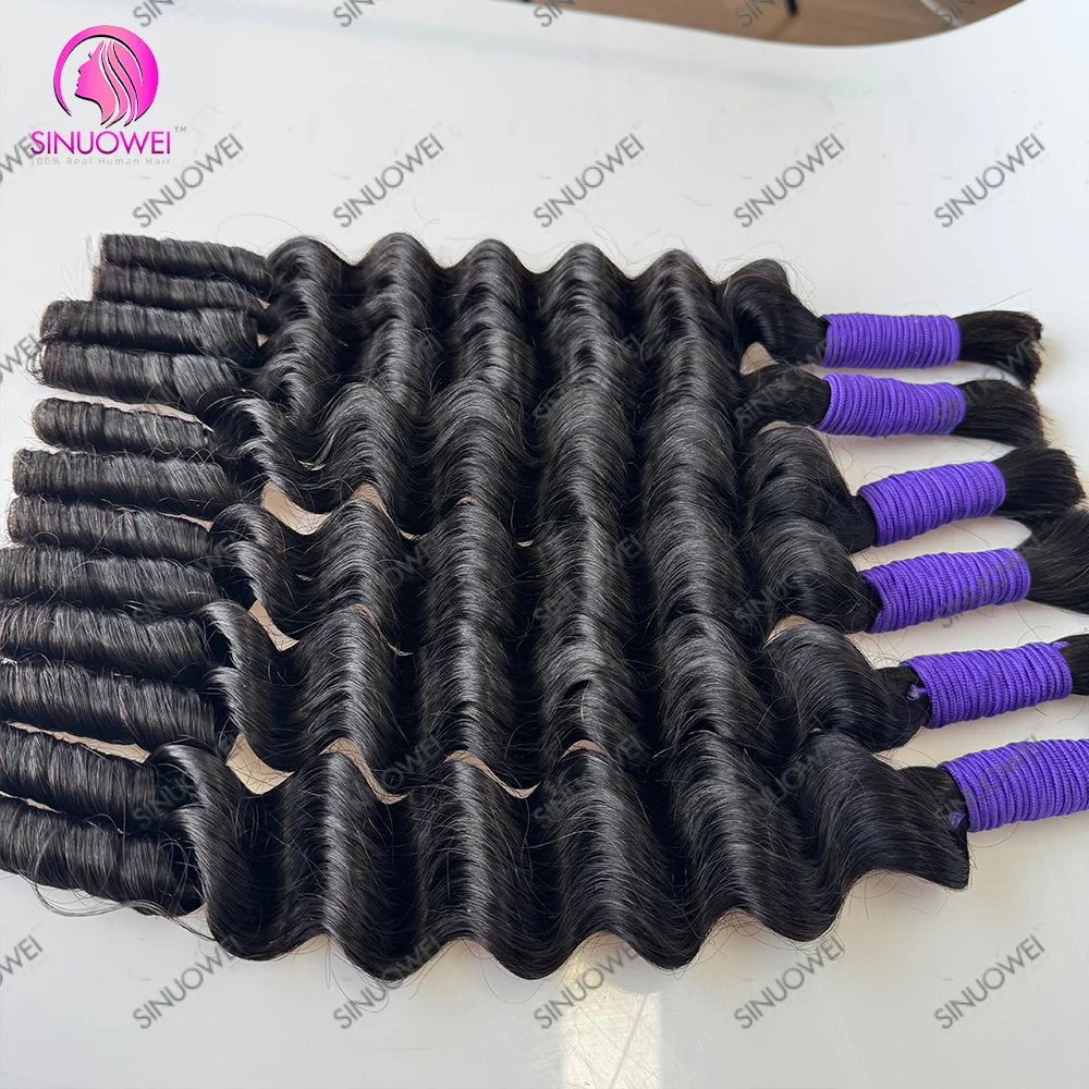Deep Wave Human Hair Braiding Extensions for Women