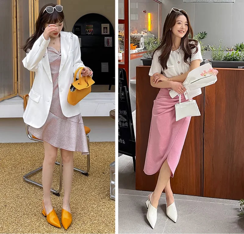 European Genuine Leather High Heel Sandals for Women