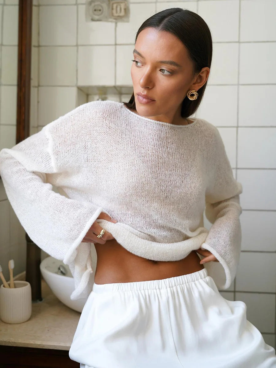 Sheer Hollow Knit Sweater