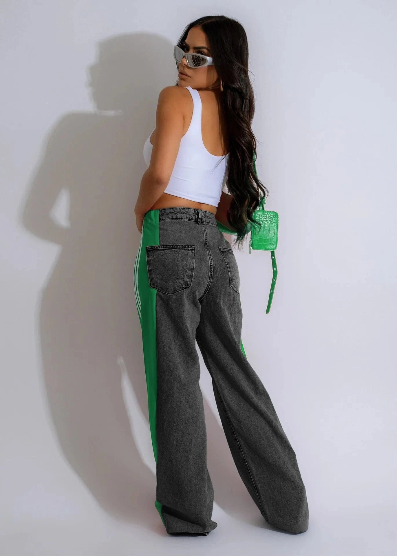 Wide Leg Jeans Cargo Pants Sexy Women High Waist Elegant Streetwear Denim Casual Straight Trousers