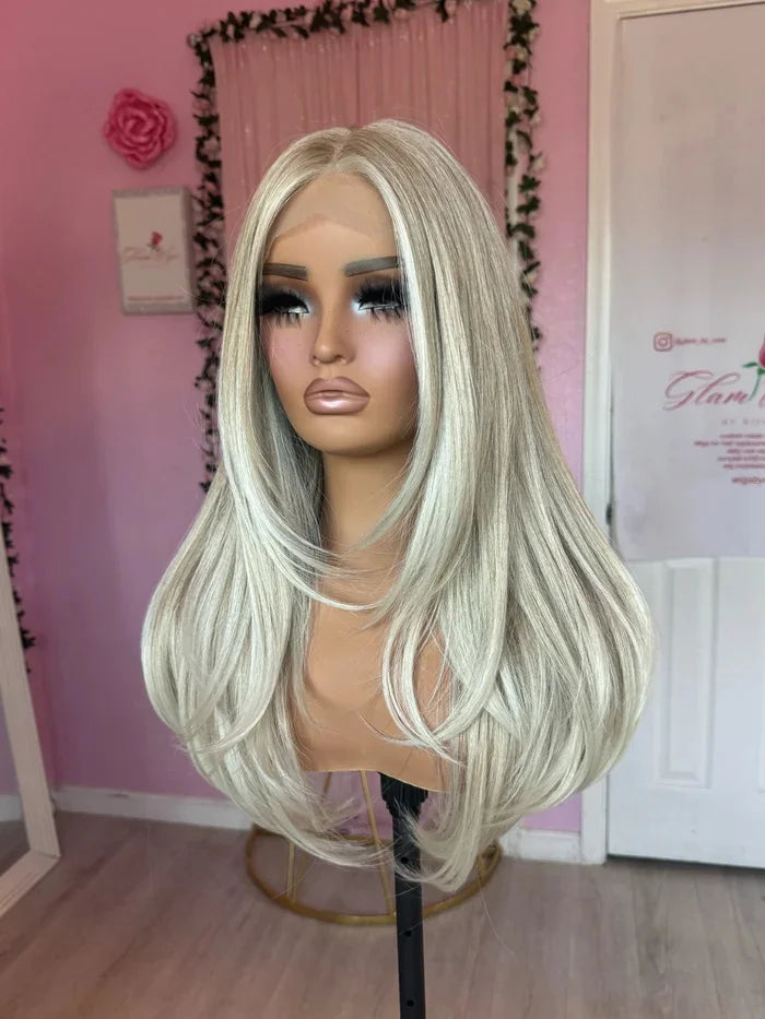 Ash Blonde Balayage Lace Front Wig
