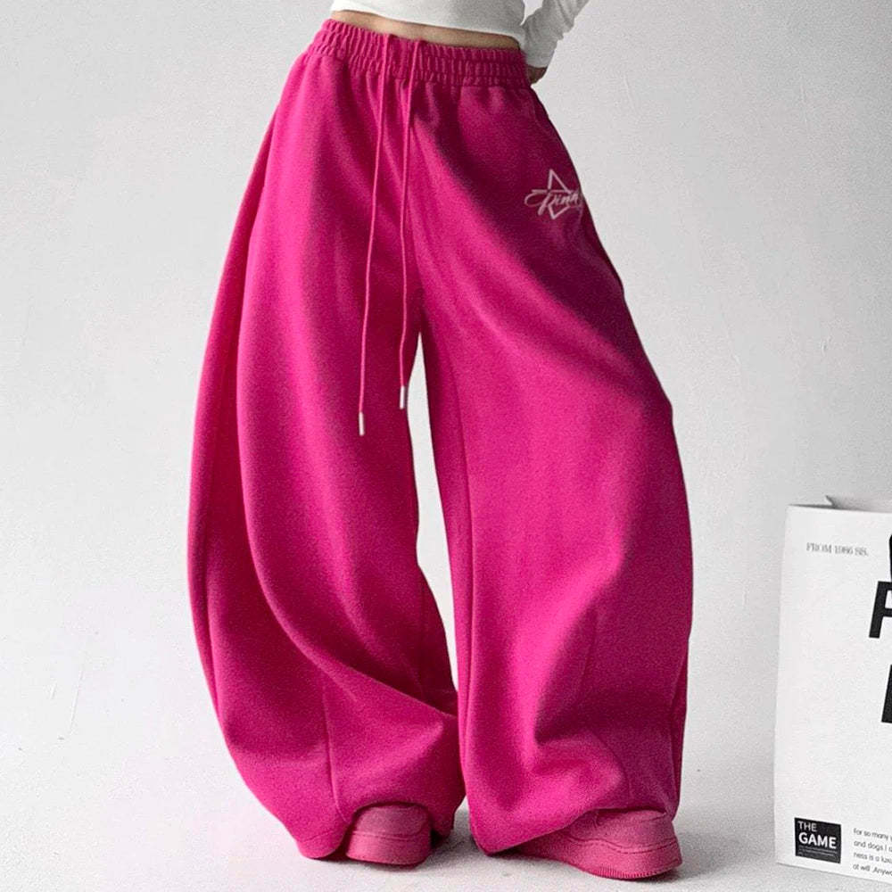 Comfortable Loose Fit Cotton Blend Sweatpants For Women