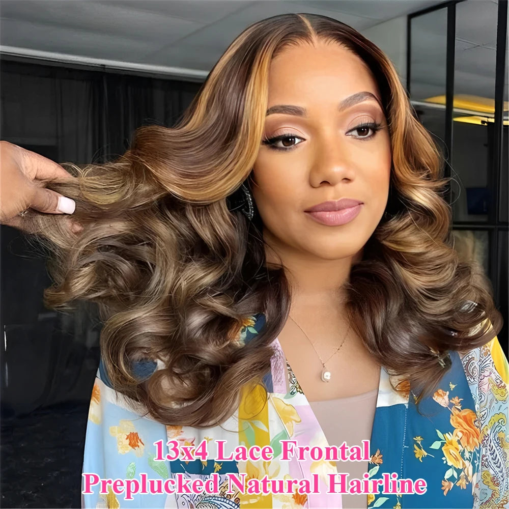 Soft Touch Highlight Body Wave Lace Front Wig for Women