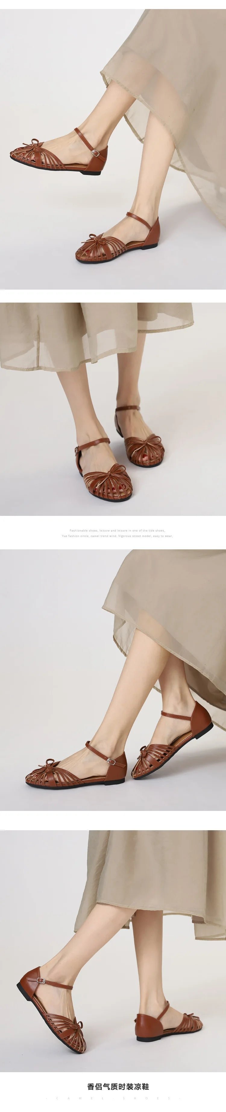 One Strap Hollow Out Sandals With Bow Detail For Women