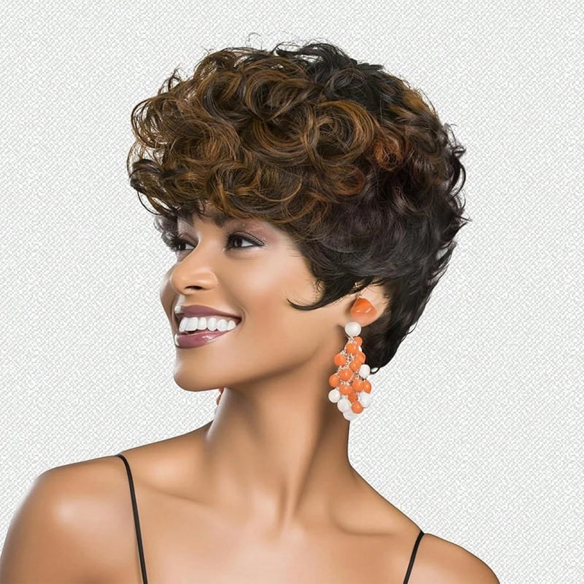 Premium Short Curly Synthetic Pixie Cut Wig For Women