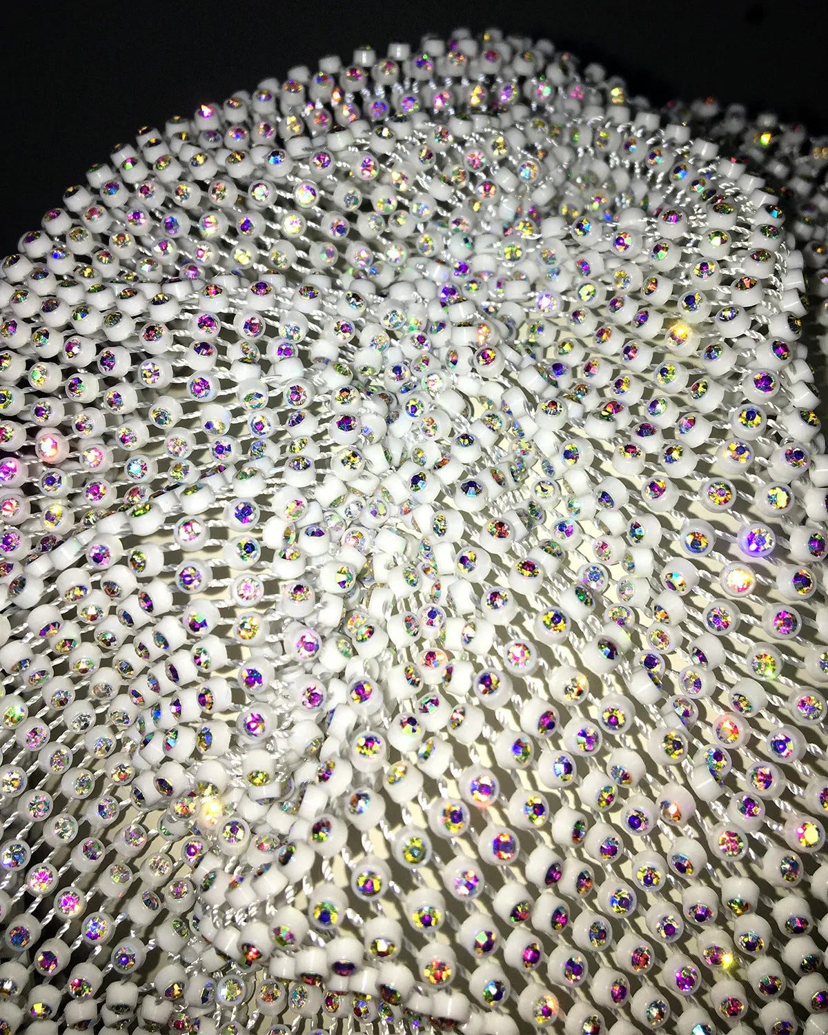 Sparkly Rhinestone Fishnet Turban Head Wrap for Women