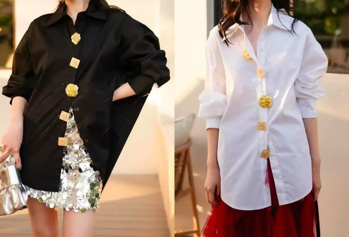 Loose Fit Long Sleeve Blouse