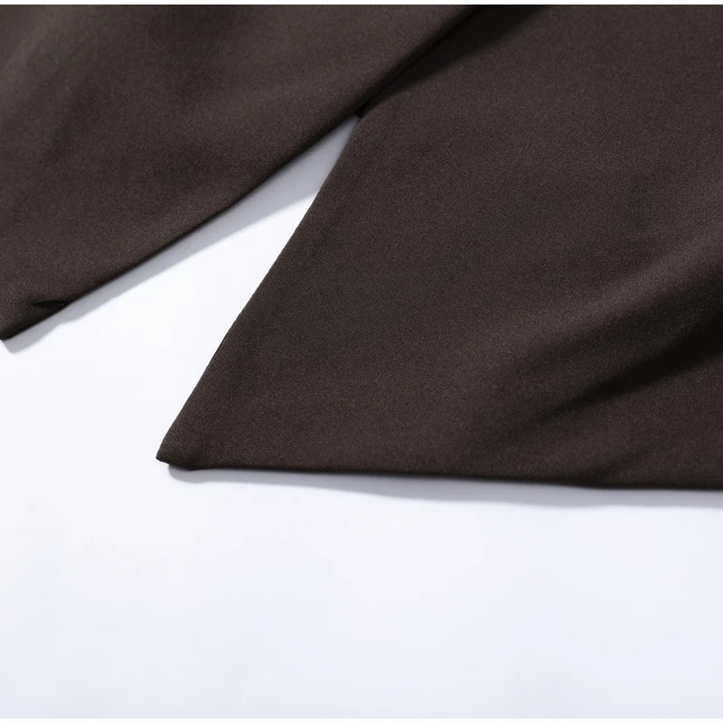 Slim Fit Stand Collar Blazer and Shorts Set for Women
