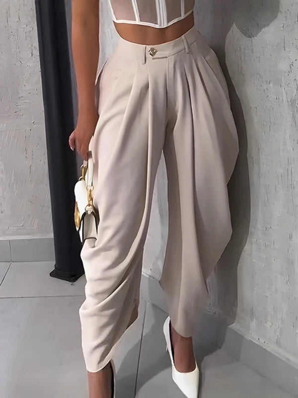Ruched Cargo Harem Sweatpants With Drawstring Waist for Women