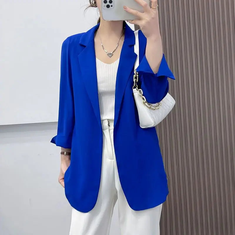 Purple Blazers Jacket for Women Fall Outfits Korean Long Trend Clothing Casual Women's Blazer Suits Tailoring 2025 Spring Coats