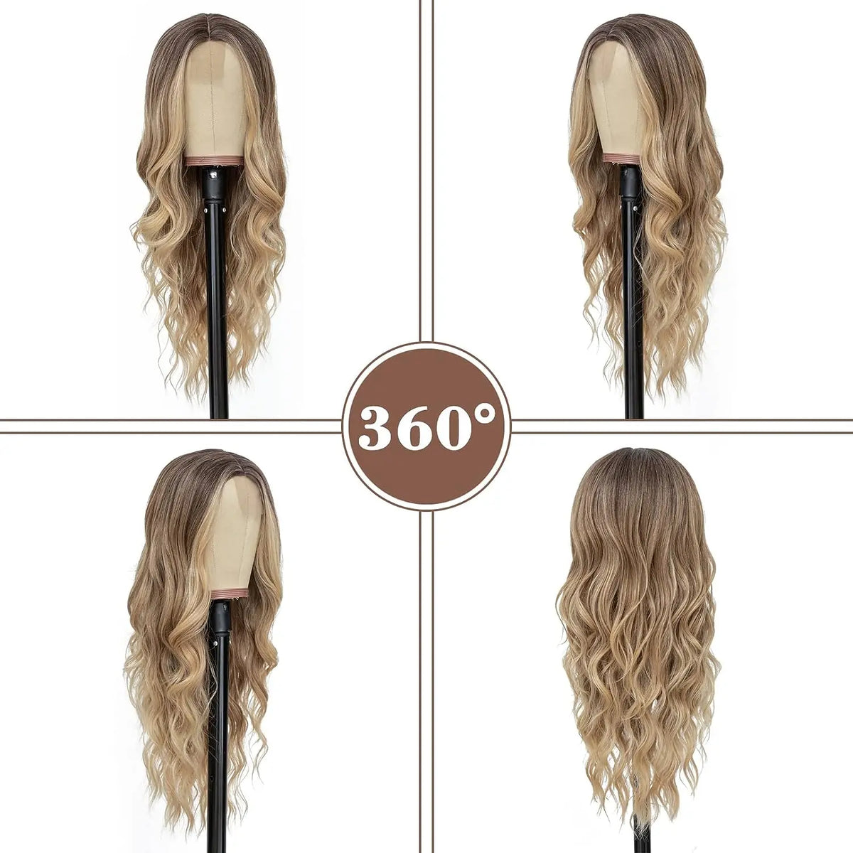 Synthetic Middle Part Wavy Lace Front Wig For Women