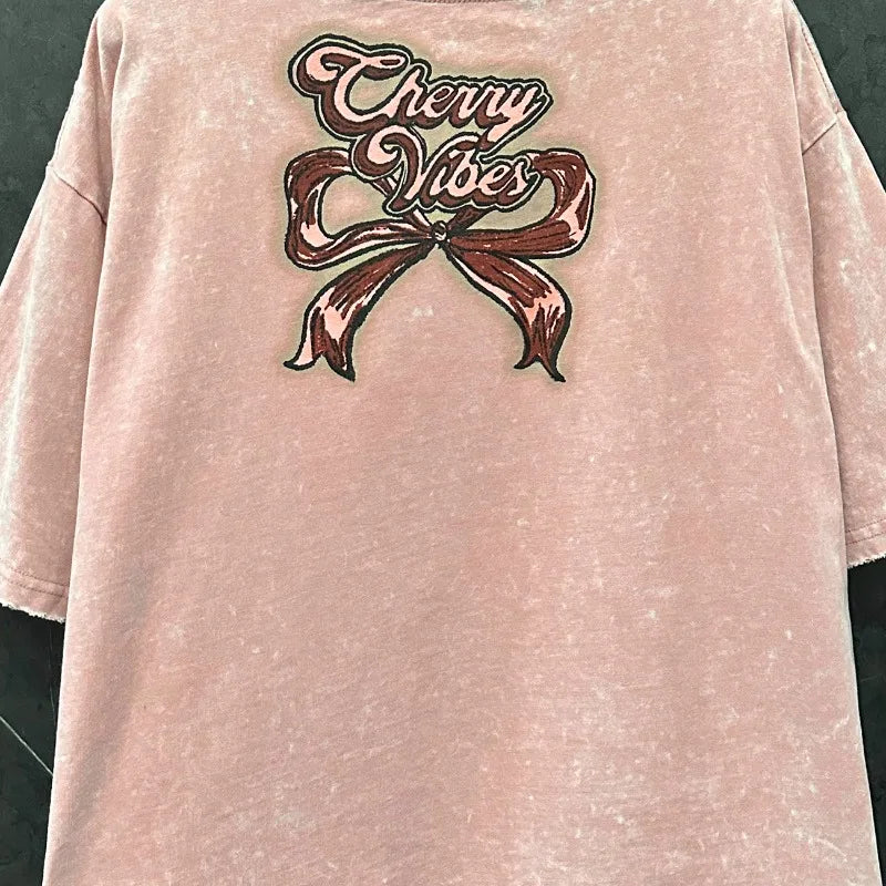 Design Sense 3D Fruit Short-sleeved T-shirt Women's Loose Casual Versatile Crew Neck Top 2025 Summer New Kawaii Tshirts Pullover