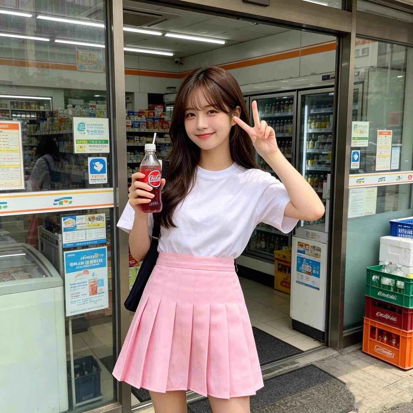 White High Waist Pleated Mini Skirt With Built In Shorts For Women