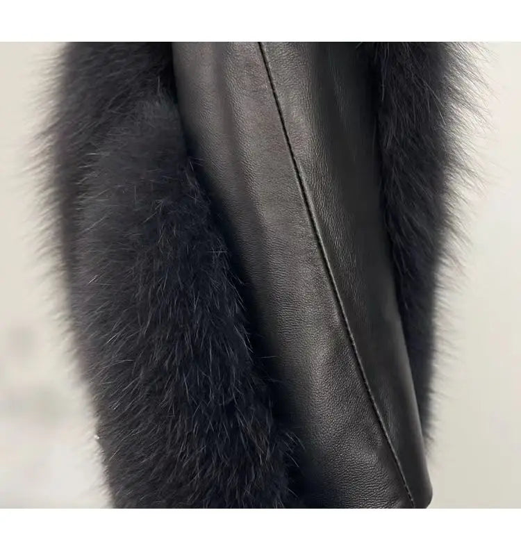 2025 Autumn Winter Women Vest Short Style Splicing Solid Color Fur Coat New