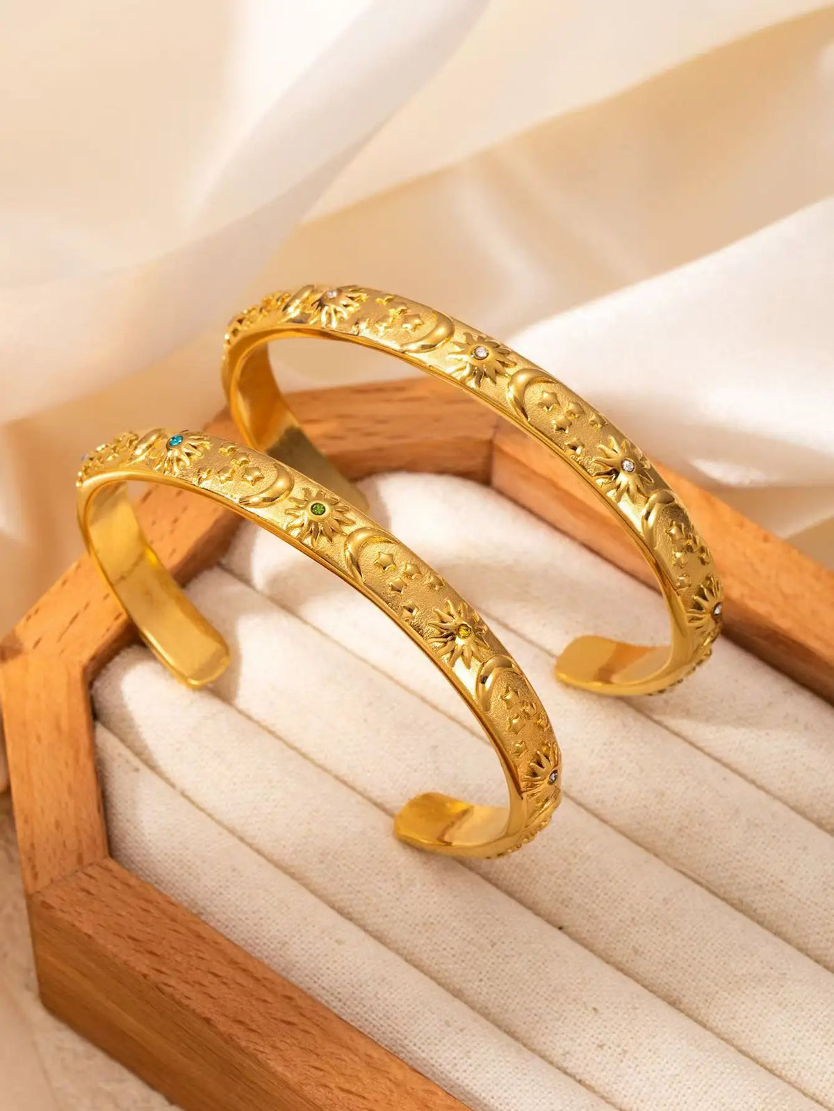 Gold Plated Celestial Cuff Bracelet