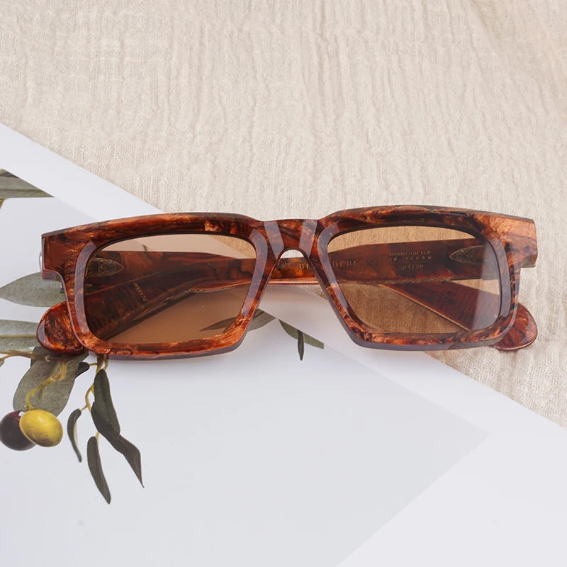 Classic Square Acetate Frame Sunglasses for Women