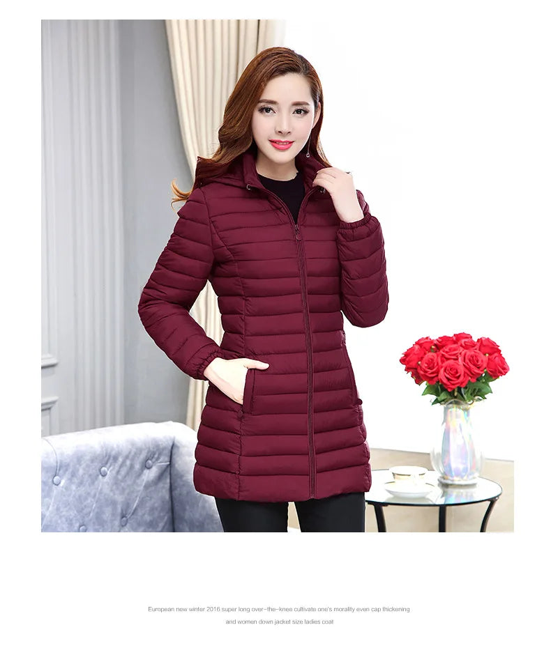 Slim Fit Insulated Hooded Quilted Parka Coat