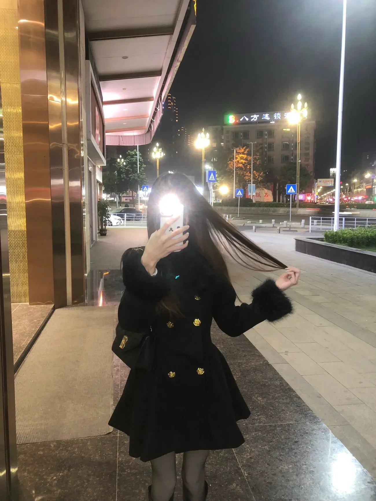 New Elegant Small Fragrance Celebrity Loose Coat Moda Woolen Winter French Style Vintage Blends Slim Waist Mid-length Outwear