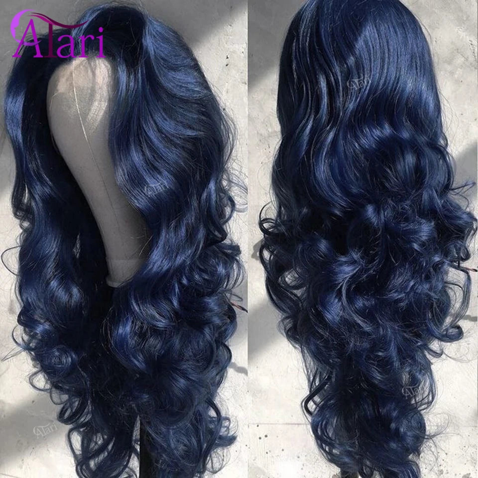 Midnight Blue Brazilian Body Wave Human Hair Wig for Women