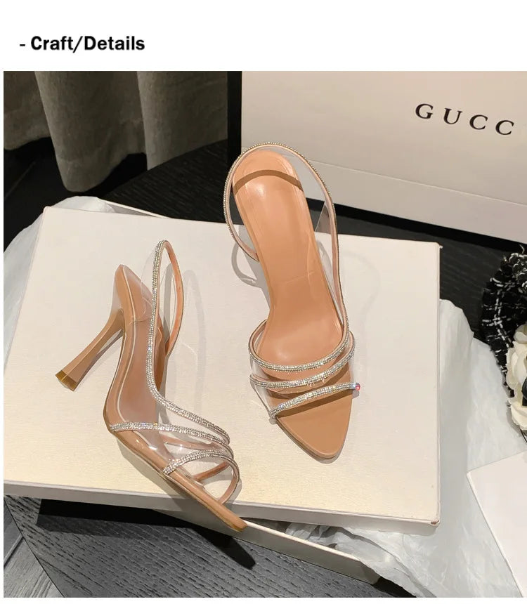 Clear Crystal Open Toe Sandals