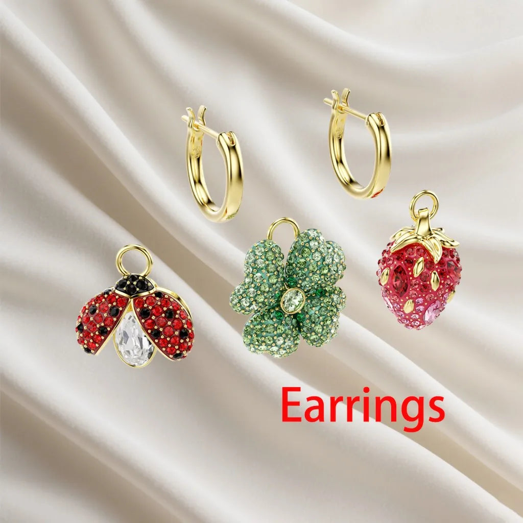 Sparkling Inlaid Pearl Pendant Jewelry Set for Women