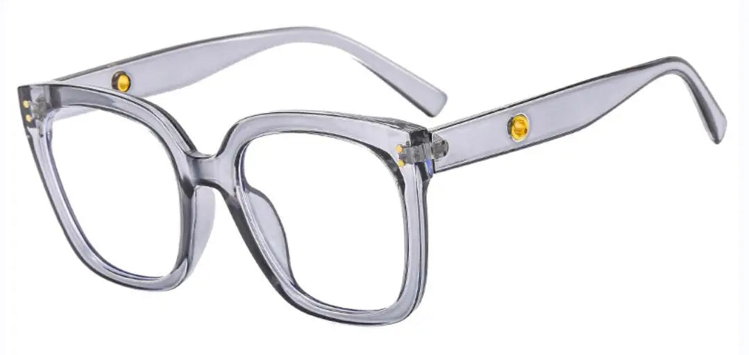 Oversized Square Reading Glasses with Rivet Detail for Women