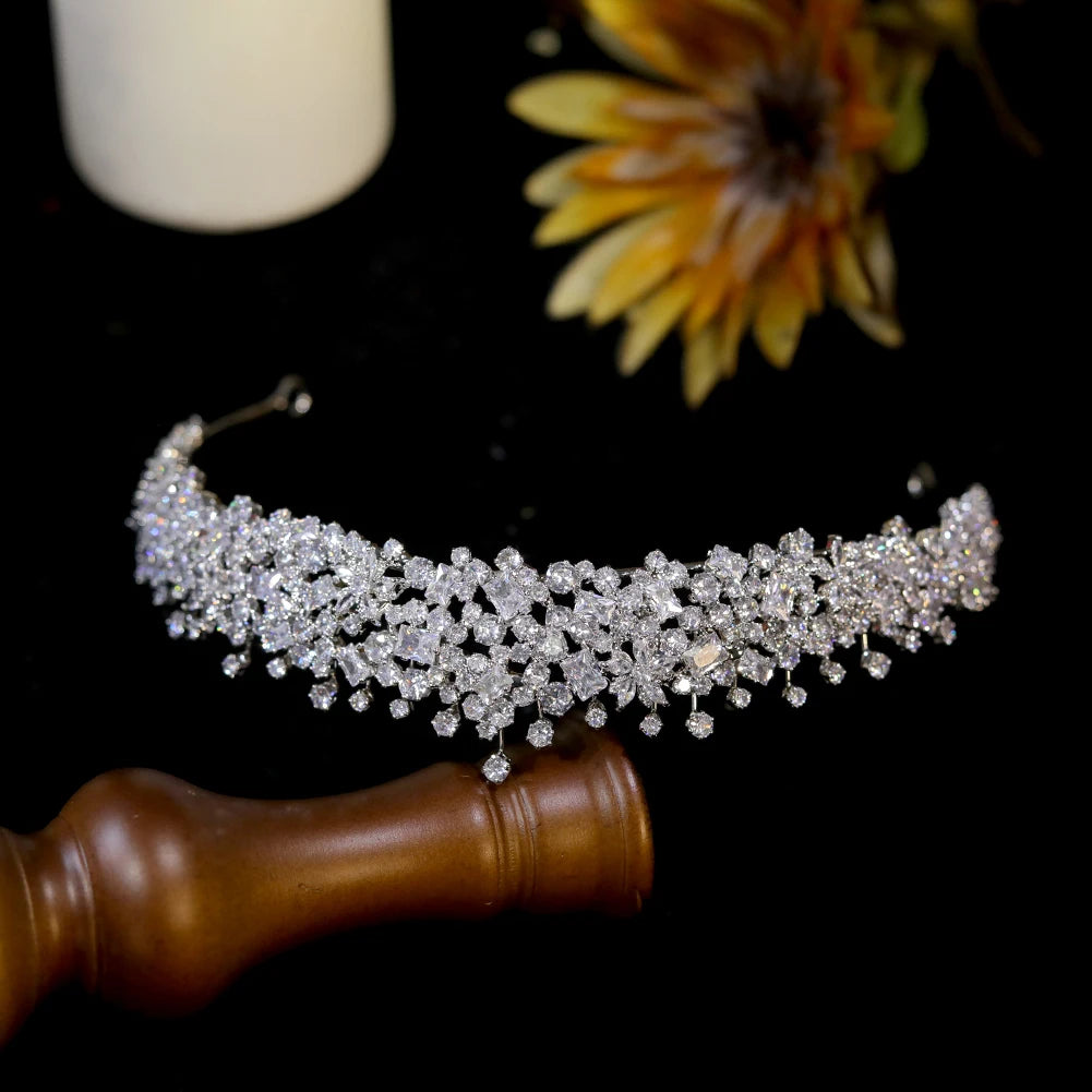 Sophisticated Crystal Zircon Princess Tiara for Women
